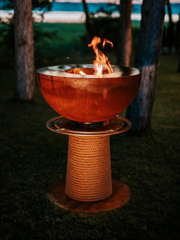 Masuria JUNO 800 – záhradné ohnisko s grilom a jutovým lanom