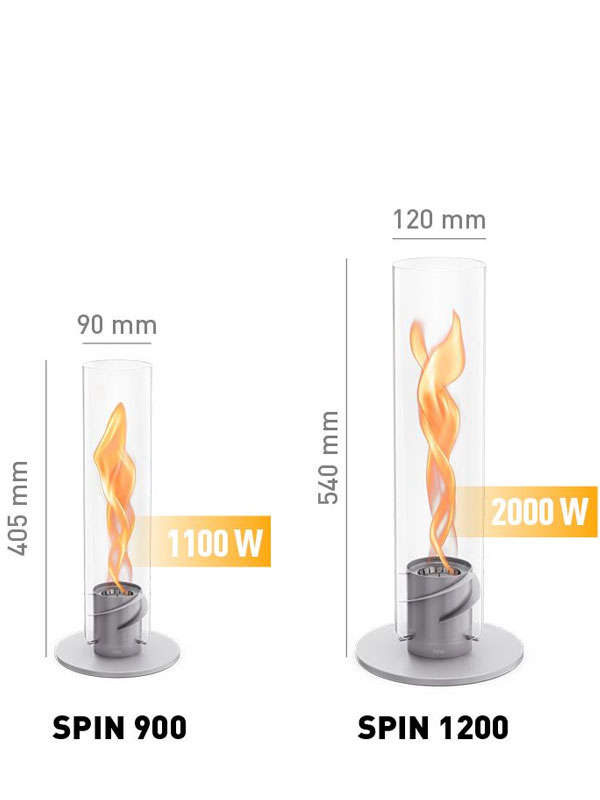 Bioetanolová stolová lampa Höfats Spin 900 / 1200 strieborná